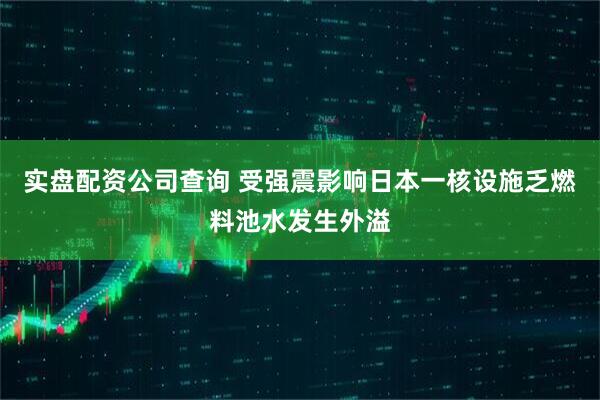 实盘配资公司查询 受强震影响　日本一核设施乏燃料池水发生外溢